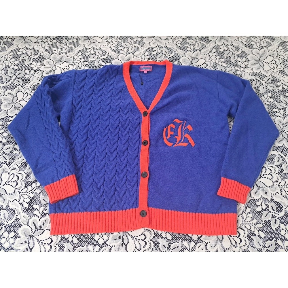 Edikted Cardigan Sweater Size XS/S Soft Blue Button Front V-neck Logo Y2K NWOT